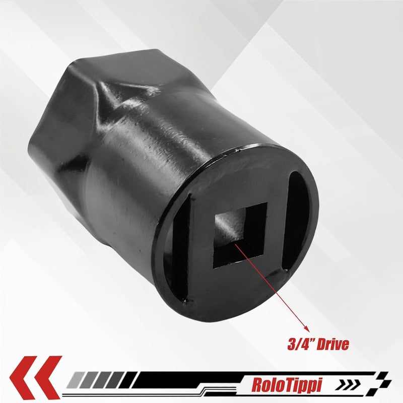 RoloTippi 2-1/4-Inch 6 Point Wheel Bearing Locknut Socket, 3/4-Inch Drive, for Axle Nut Socket, Remove and Install Wheel Bearing Nuts, Carbon Steel, Powder-Coated (2-1/4" 6PT, 3/4" Drive) - Image 3